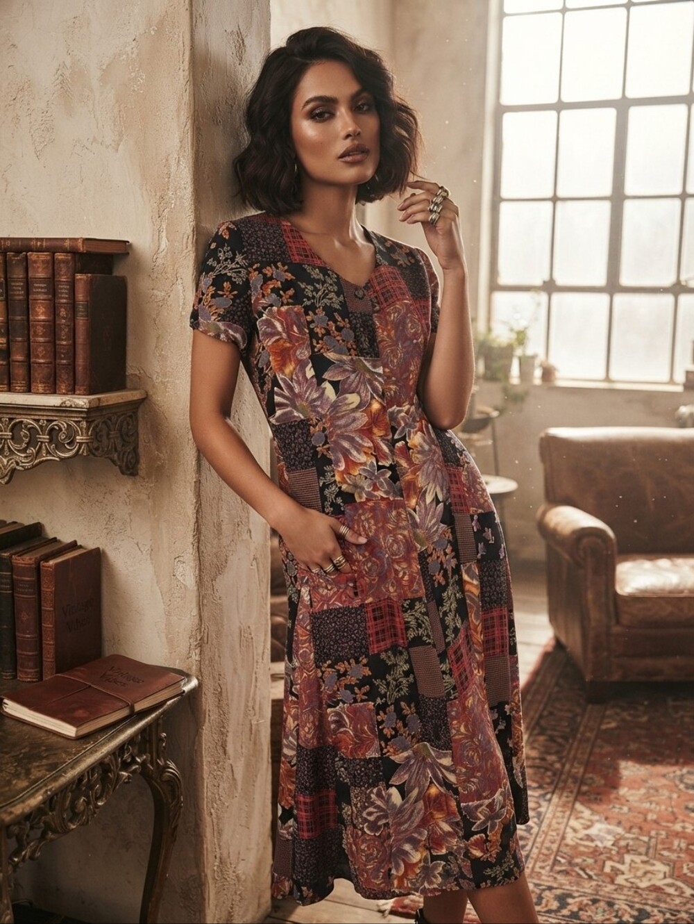 Vintage 100% Rayon Dress